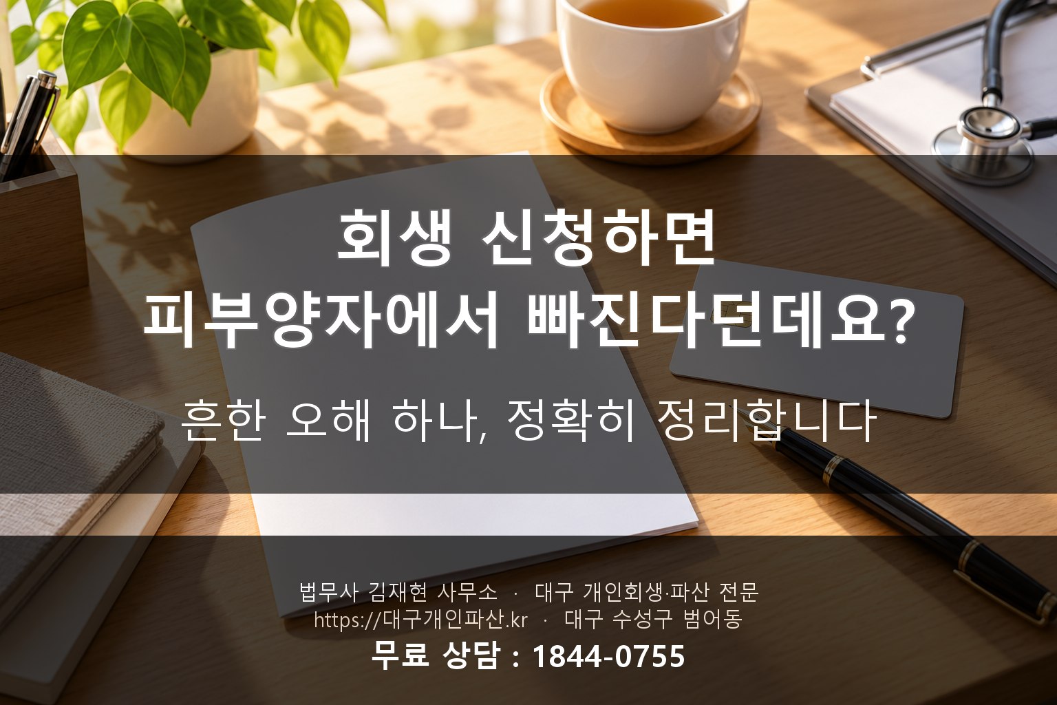 건강보험 안내 책자와 서류가 놓인 상담 책상