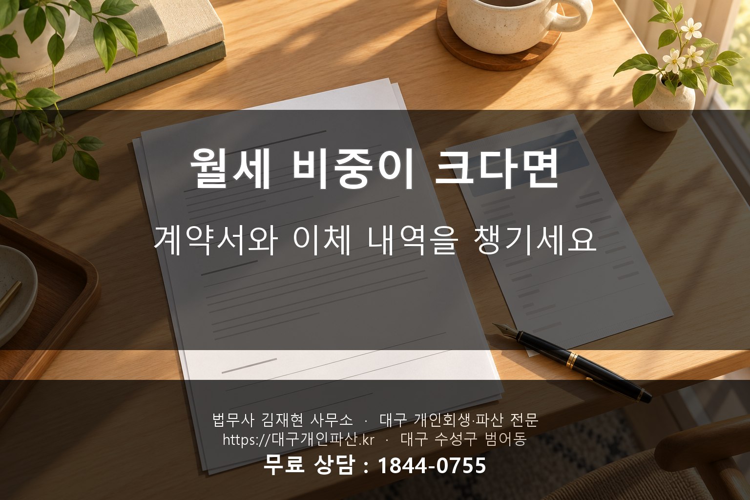 임대차계약서와 이체 내역이 놓인 상담 책상